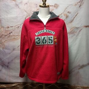 Disney Vintage Fleece Pooh Bear Embroidered 1/4 Zip Up Sweater